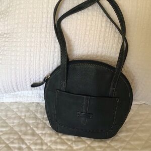 Fossil Green Leather Shoulder Bag